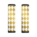 White And Gold Harlequin Pattern Print Handle Covers
