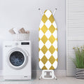 White And Gold Harlequin Pattern Print Ironing Board Cover