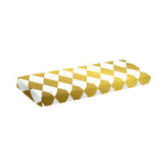 White And Gold Harlequin Pattern Print Piano Keyboard Cover