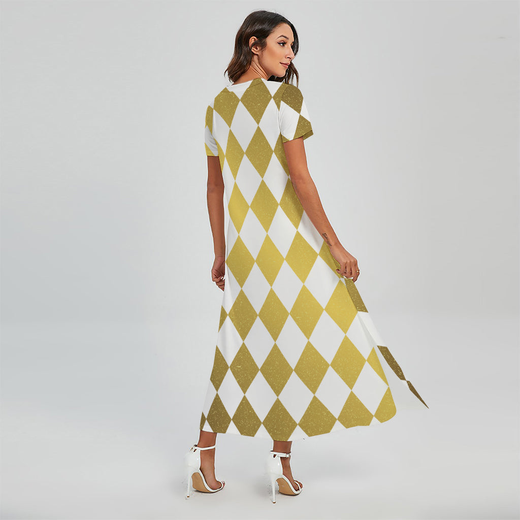 harlequin gold dress Harley Cosplay Squad Quinn Costume Female Gold Backless Club Dress In Stock-Takerlama,Style A / XL
