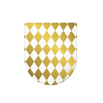 White And Gold Harlequin Pattern Print Toilet Lid Cover