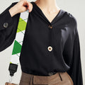 White And Green Argyle Pattern Print Bag Strap