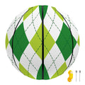 White And Green Argyle Pattern Print Basketball