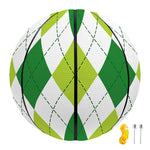 White And Green Argyle Pattern Print Basketball