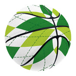 White And Green Argyle Pattern Print Basketball