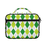 White And Green Argyle Pattern Print Briefcase Bible Bag
