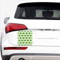 White And Green Argyle Pattern Print Car Sticker