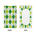 White And Green Argyle Pattern Print Changing Pad Cover