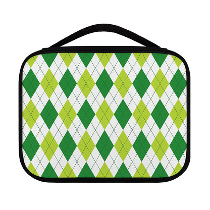 White And Green Argyle Pattern Print Classic Bible Case