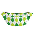 White And Green Argyle Pattern Print Fanny Pack