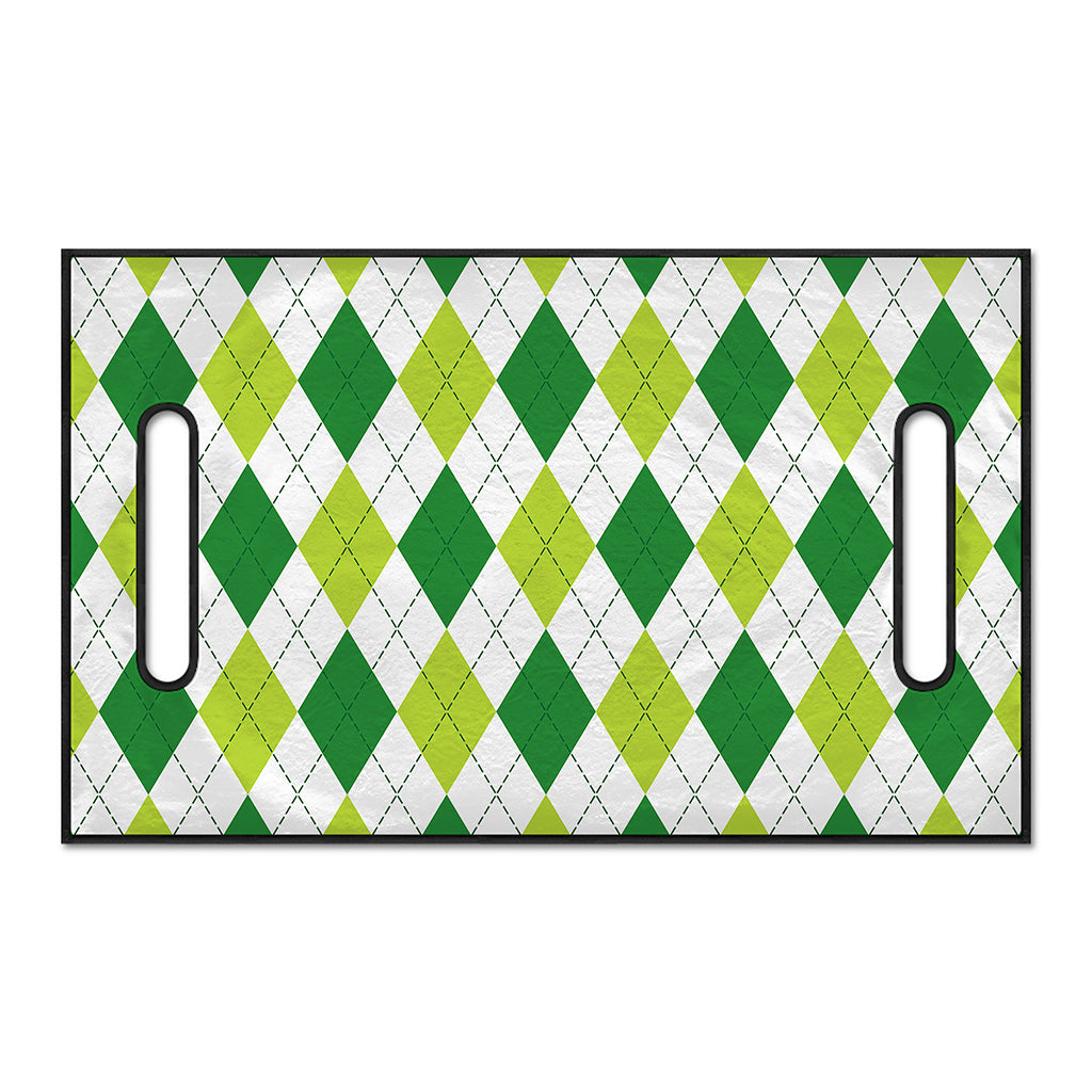 White And Green Argyle Pattern Print Golf Cart Seat Cover