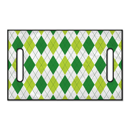 White And Green Argyle Pattern Print Golf Cart Seat Cover
