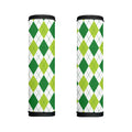 White And Green Argyle Pattern Print Handle Covers