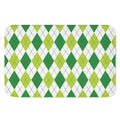 White And Green Argyle Pattern Print Indoor Door Mat