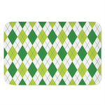 White And Green Argyle Pattern Print Indoor Door Mat