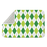 White And Green Argyle Pattern Print Indoor Door Mat