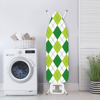 White And Green Argyle Pattern Print Ironing Board Cover