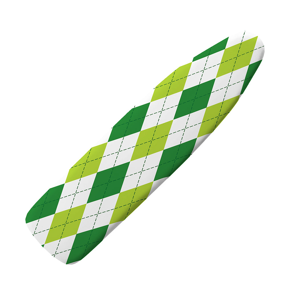 White And Green Argyle Pattern Print Ironing Board Cover