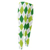 White And Green Argyle Pattern Print Men's Compression Pants