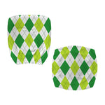 White And Green Argyle Pattern Print Office Chair Cover
