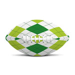 White And Green Argyle Pattern Print Rugby Ball