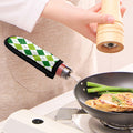 White And Green Argyle Pattern Print Skillet Handle Cover