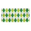 White And Green Argyle Pattern Print Towel