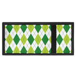 White And Green Argyle Pattern Print Trifold Wallet