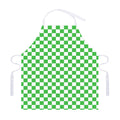 White And Green Checkered Print Adjustable Apron