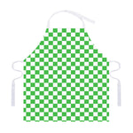 White And Green Checkered Print Adjustable Apron