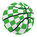 White And Green Checkered Print Basketball