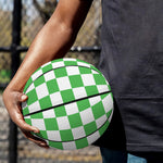 White And Green Checkered Print Basketball