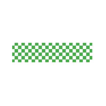 White And Green Checkered Print Bed Runner