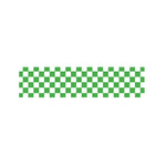 White And Green Checkered Print Bed Runner