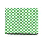 White And Green Checkered Print Bifold Wallet