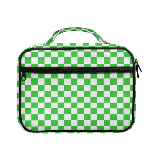 White And Green Checkered Print Briefcase Bible Bag