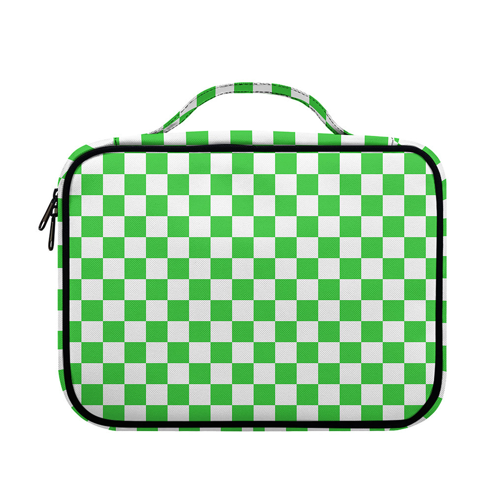 White And Green Checkered Print Briefcase Bible Bag