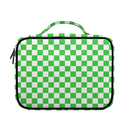 White And Green Checkered Print Briefcase Bible Bag