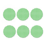 White And Green Checkered Print Coaster Set