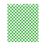 White And Green Checkered Print Curtain