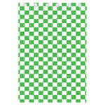 White And Green Checkered Print Curtain