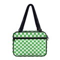 White And Green Checkered Print Double Strap Bible Bag