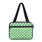White And Green Checkered Print Double Strap Bible Bag