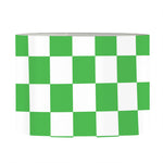 White And Green Checkered Print Drum Lamp Shade