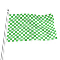 White And Green Checkered Print Flag