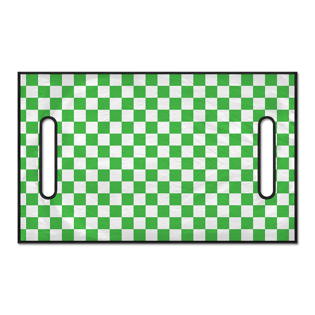 White And Green Checkered Print Golf Cart Seat Cover