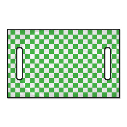 White And Green Checkered Print Golf Cart Seat Cover