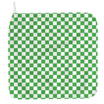 White And Green Checkered Print Hand Towel