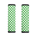 White And Green Checkered Print Handle Covers