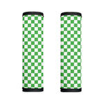 White And Green Checkered Print Handle Covers